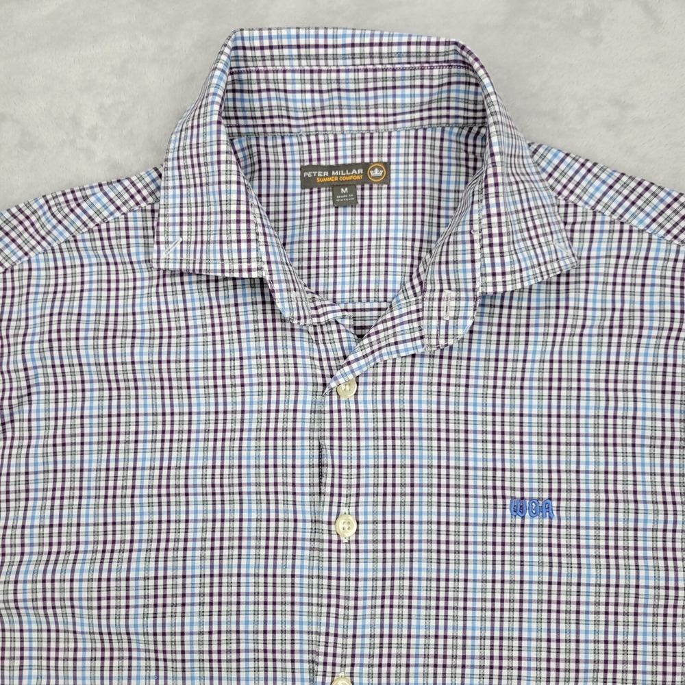 Peter Millar Shirt Men Medium Purple Performance Hybrid Summer Comfort Adult Med - Picture 2 of 8